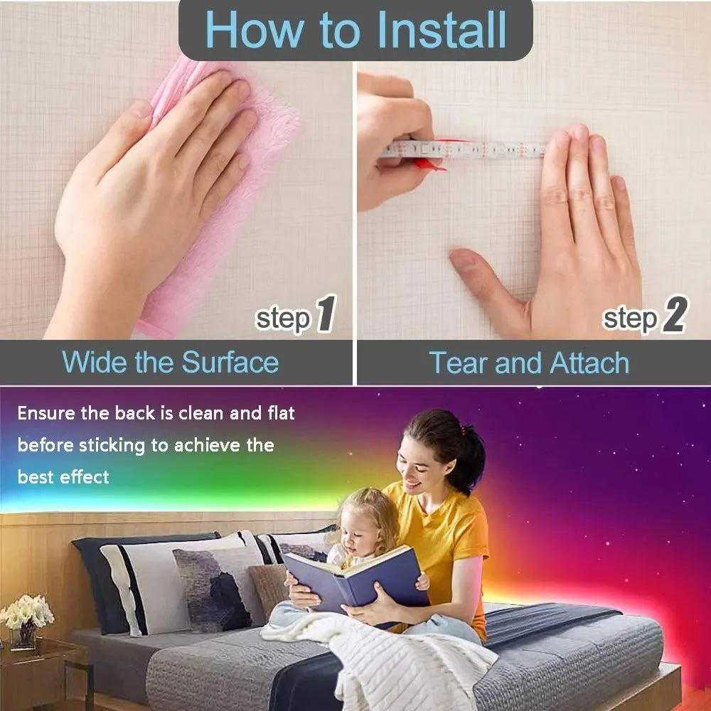 RGB USB LED Strip, APP with 44 Key Remote Control