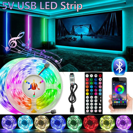 RGB USB LED Strip, APP with 44 Key Remote Control